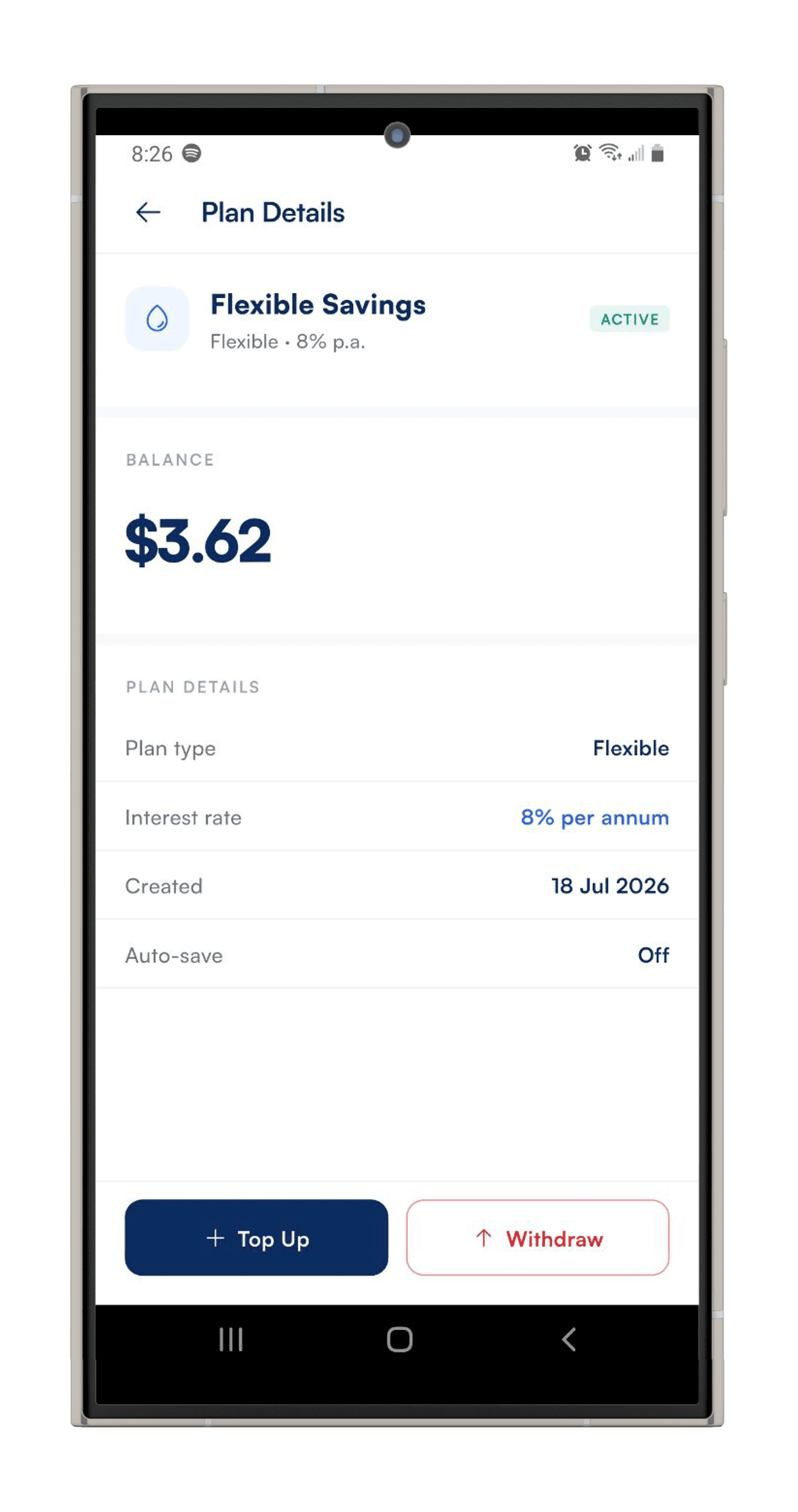 PPAY savings screen